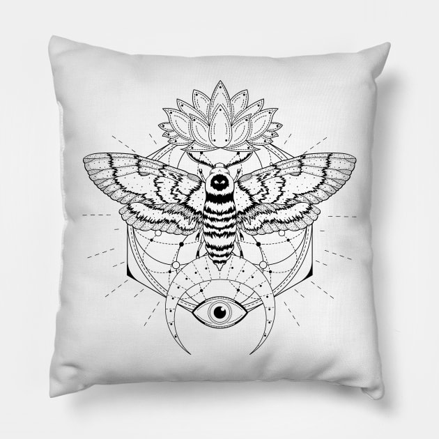 Death Moth - Acherontia Atropos Pillow by CelestialStudio