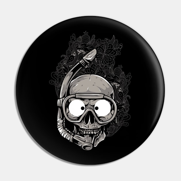 Skull Diver Pin by inkExtreme