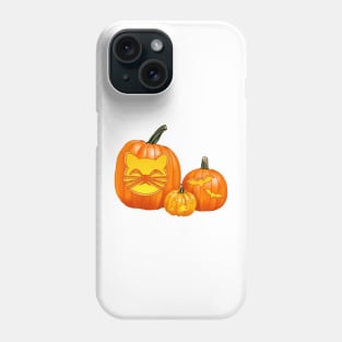 Spooky Jack-O-Lantern Trio (Bright Green) Phone Case