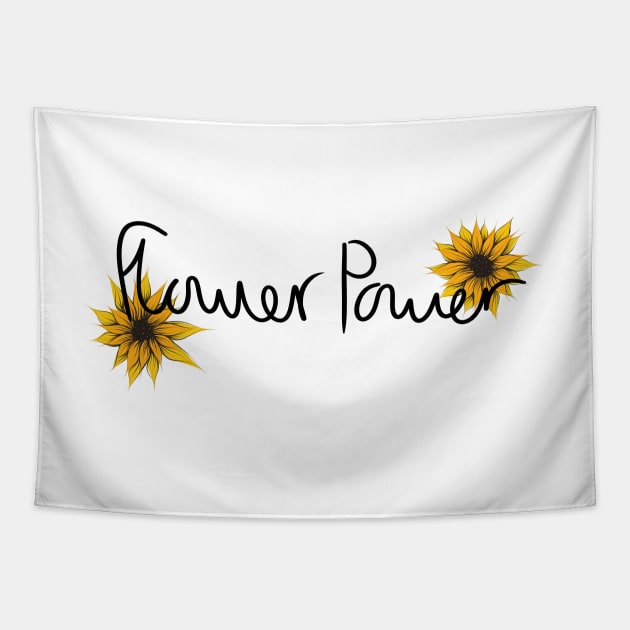 Flower Power // Black Handwriting Tapestry by Velvet Earth