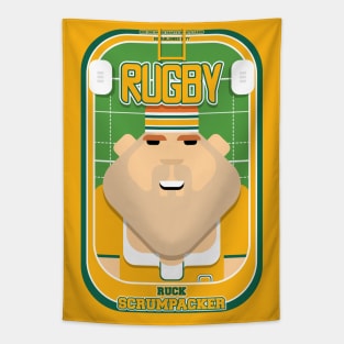 Rugby Gold and Green - Ruck Scrumpacker - Josh version Tapestry