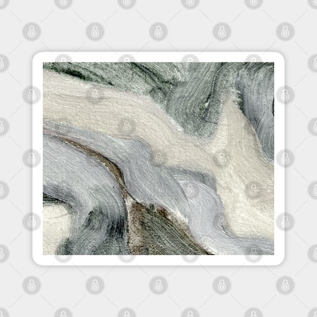 Abstract Oil Painting Linen Greenish Gray 1c8 Magnet by Go Abstract Art