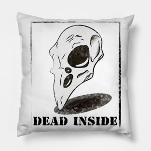 Dead Inside Bird Skull Design Pillow