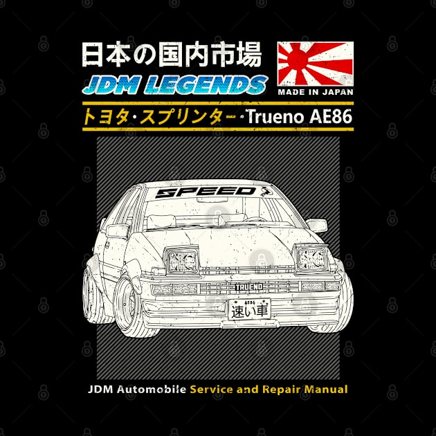 Toyota Sprinter Trueno (AE86) 1986 Car Manual Book Cover by Guyvit