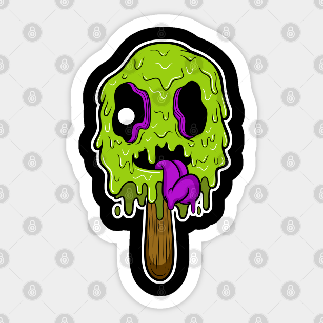 zombie ice cream - Urban Clothing - Sticker | TeePublic