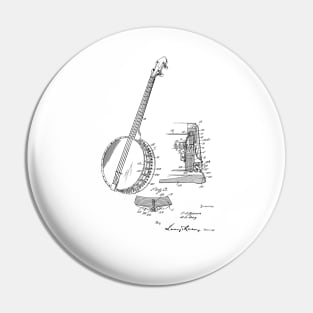 Banjo Vintage Patent Drawing Pin