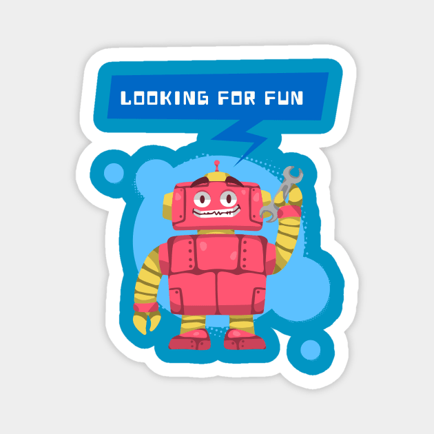 Robot Fun Magnet by letnothingstopyou