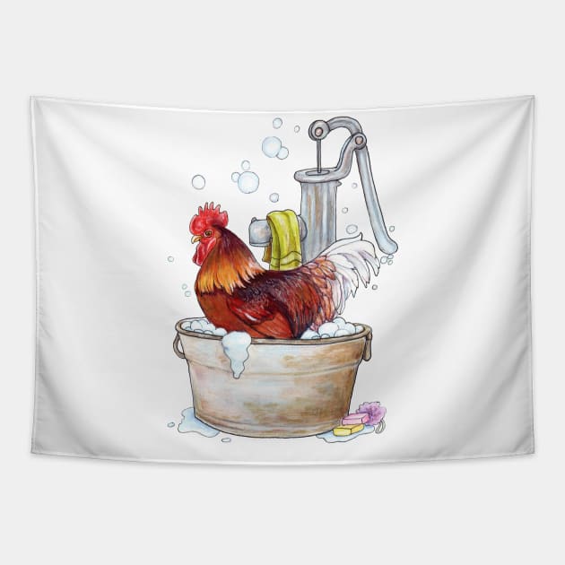 Rooster Cluckburn Tapestry by Julie Townsend Studio