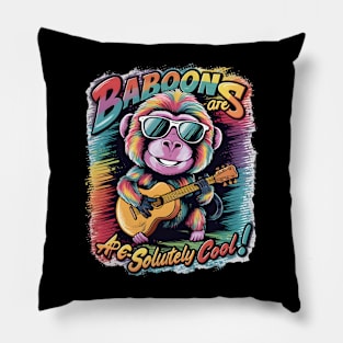 Groovy Baboon: Baboons are ape-solutely cool Pillow