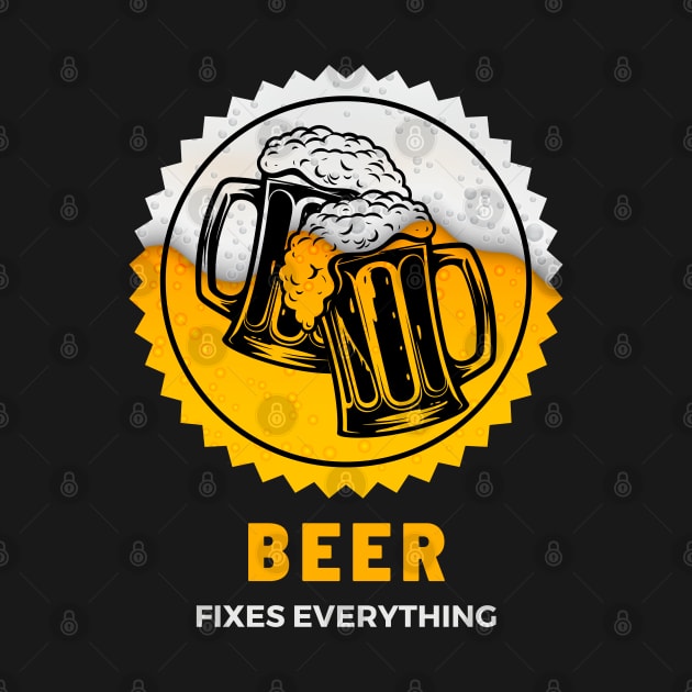 Beer Fixes Everything by Kenny The Bartender's Tee Emporium