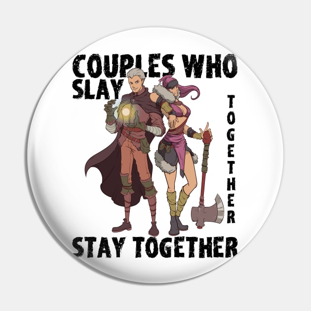 Roleplaying RPG Couple Gift Valentines Day Wizard Barbarian Pin by TellingTales