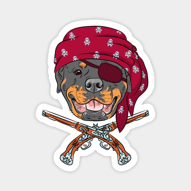 Dog Rottweiler Pirate Magnet by kavalenkava