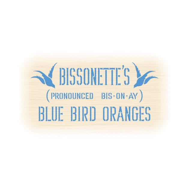 Blue Bird Oranges (Woodgrain) by Ekliptik