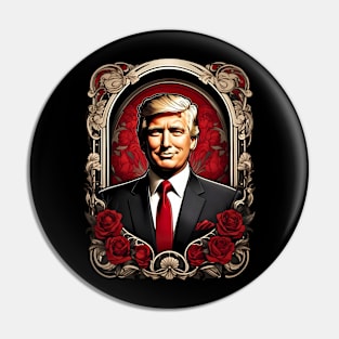Donald Trump 2024 MAGA retro vintage floral design Pin