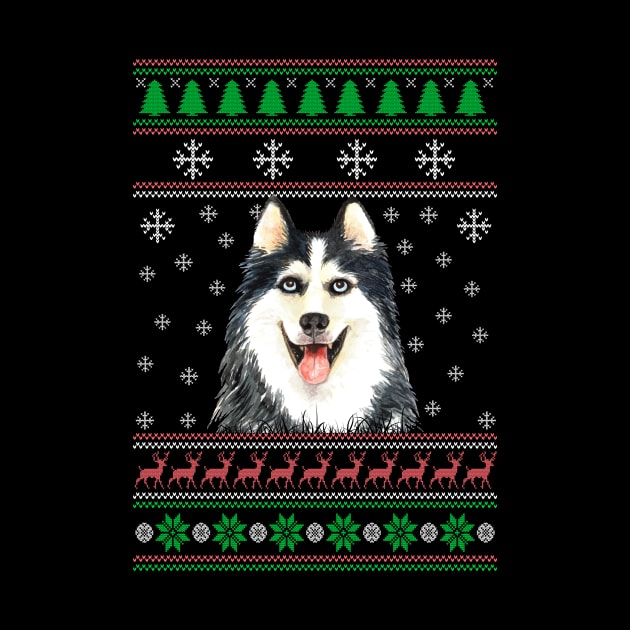 Siberian Husky Ugly Christmas Sweater Funny Dog Lover Owner Gifts by nzbworld