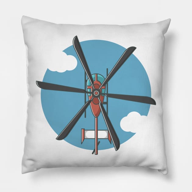 helicopter Pillow by fflat hds