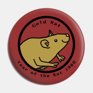 Year of the Gold Rat 1960 Pin