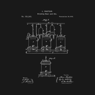 Beer Patent - Brewing Beer Art - Black Chalkboard T-Shirt