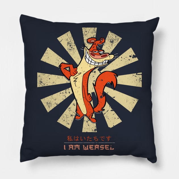 I Am Weasel Retro Japanese Pillow by Nova5