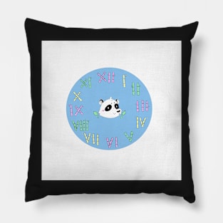 Blue panda clock Pillow