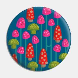 FOREST BIOME MAGIC MUSHROOMS Playful Psychadelic Spotted Woodland Forest Toadstools Pin