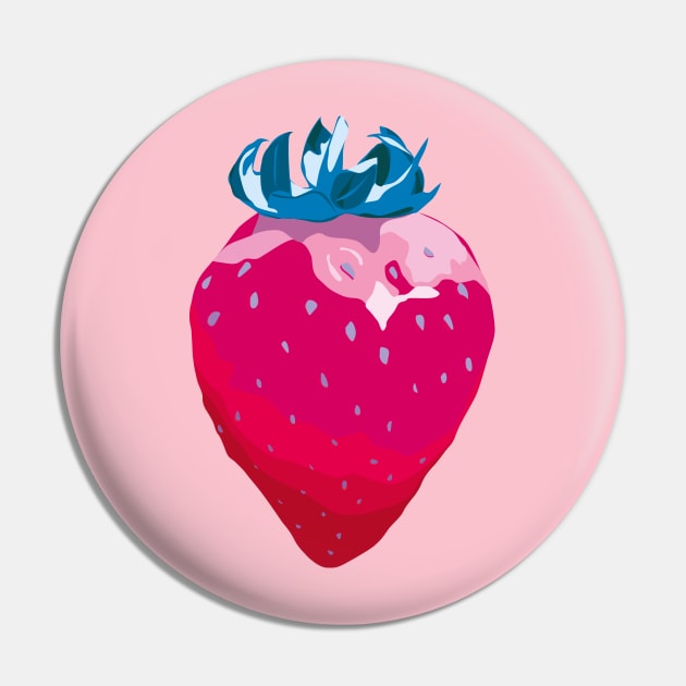 Pink Strawberry Pin by helengarvey