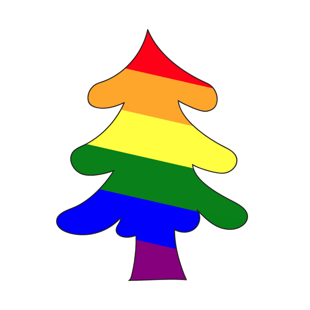 Gay rainbow Christmas tree. Xmas and new year celebration. by Nalidsa