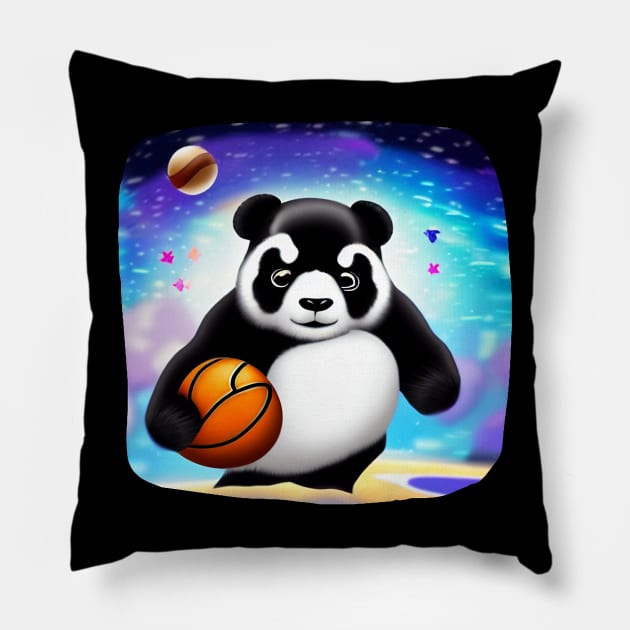 Big Panda Play Basket on Mars Pillow by Suga Collection