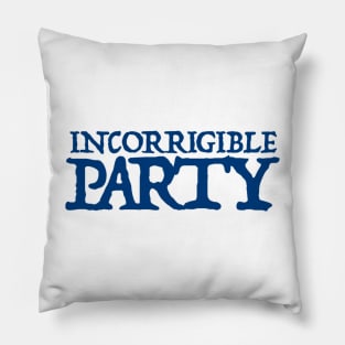 Incorrigible Party text logo Pillow