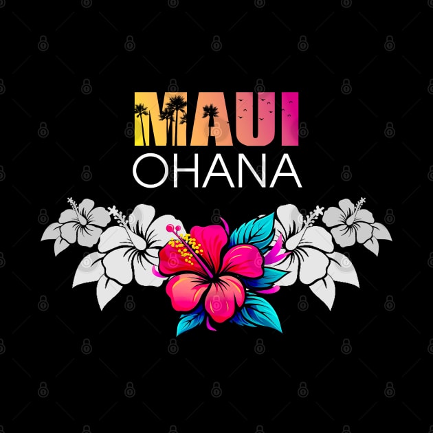 Maui Hawaii: Ohana (Family) on a Dark Background by Puff Sumo