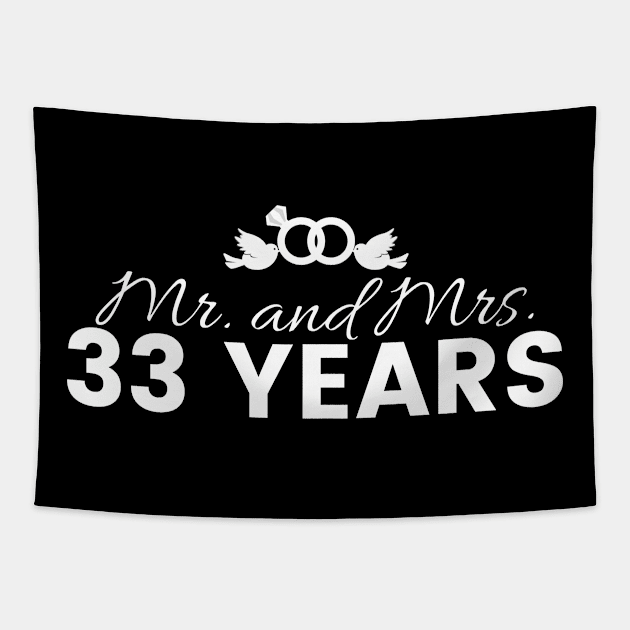 33rd Wedding Anniversary Couples Gift Tapestry by Contentarama