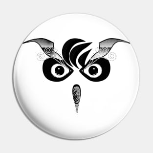 Own the Night: Striking Black Bold Owl Design Pin