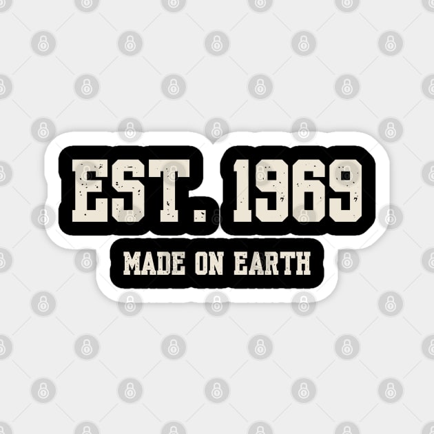 1969 Birthday Vintage Varsity Magnet by Stylecombinator