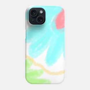 Blue green Red watercolor abstract Phone Case