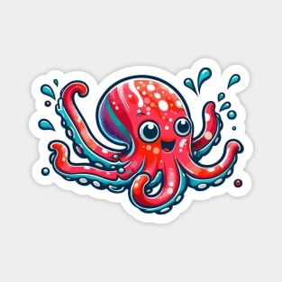 Cute red octopi Magnet