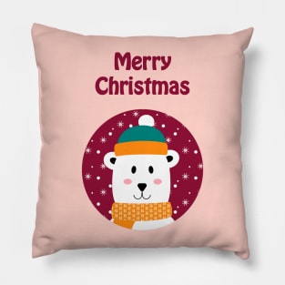 Polar bear wishes merry Christmas Pillow