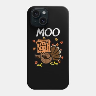 Thanksgiving Turkey Moo Cow Head Funny Fall Men Women Phone Case