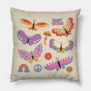 funky butterflies Pillow