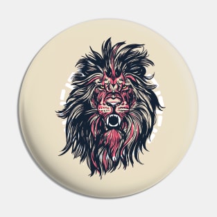 Lion portrait illustration tattoo style Pin