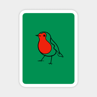 Robin Redbreast (Green Version) Magnet