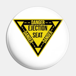 Ejection Seat Danger  Triangle Military Warning Fighter Jet Aircraft Distressed Pin