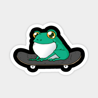 Frog On Skateboard Aesthetic Frog Skateboarder Funny Skateboard Magnet