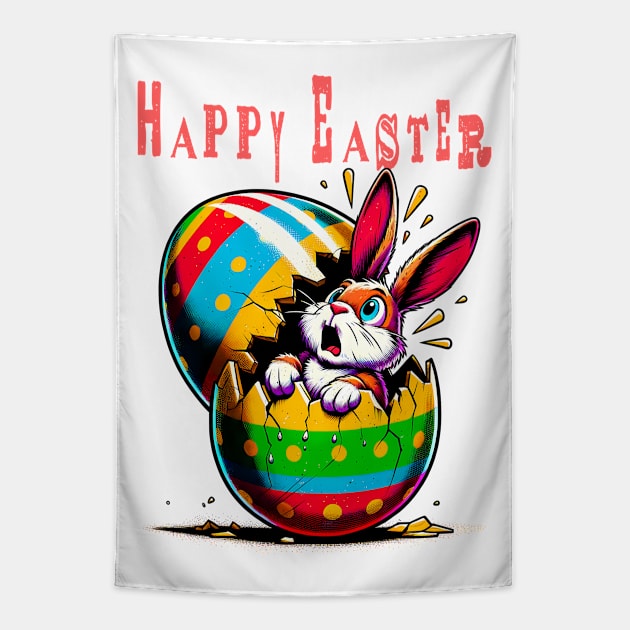 Happy Easter Bunny Hatchling Tee – Colorful Egg Surprise Shirt Tapestry by Klimek Prints