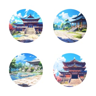 Japanese Temple Landscapes Pack - Anime Stickers T-Shirt