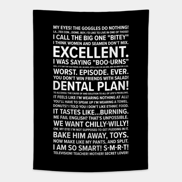 Simpsons Quotes Tapestry by barberdesigniow