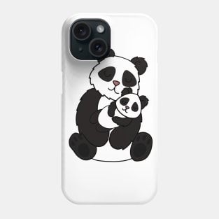 Cute Panda Bear Love Mom and Cub Phone Case