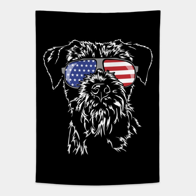 Proud Border Terrier American Flag sunglasses gift dog Tapestry by wilsigns