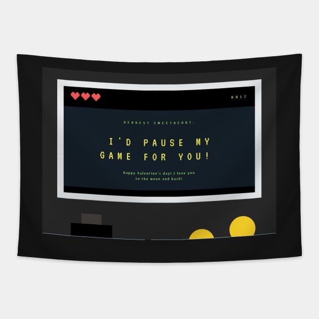 I'd Pause My Game For You - Valentines Day Card Tapestry by stickersbyjori