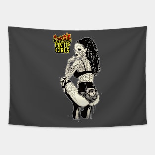 Zombie Pinup Divas : Raven Haired Undead Tapestry