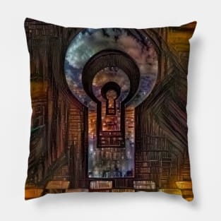 Unlock Knowledge. Mystic keyhole in the wall Pillow